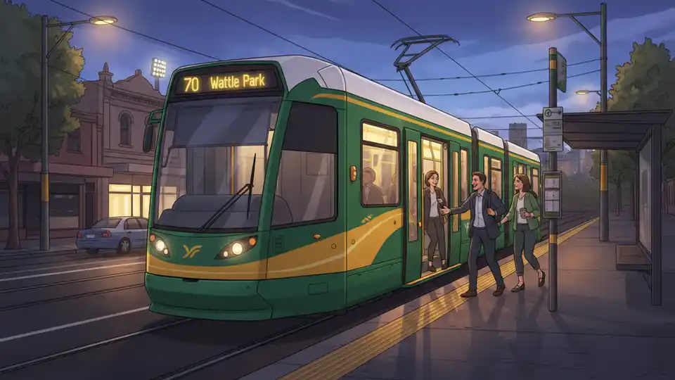 Route 70 Trams Adjusted for Rail Square Work