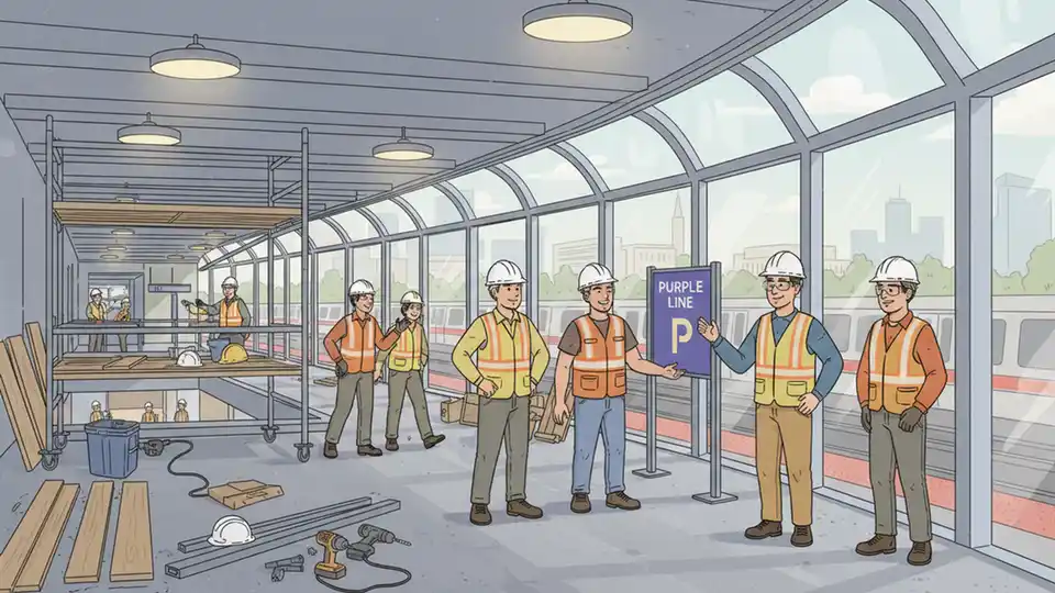 Purple Line Builds New Silver Spring Transit Hub