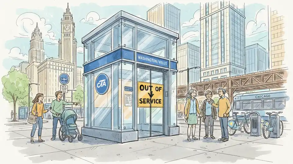 CTA Elevator Out at Washington/Wells Station