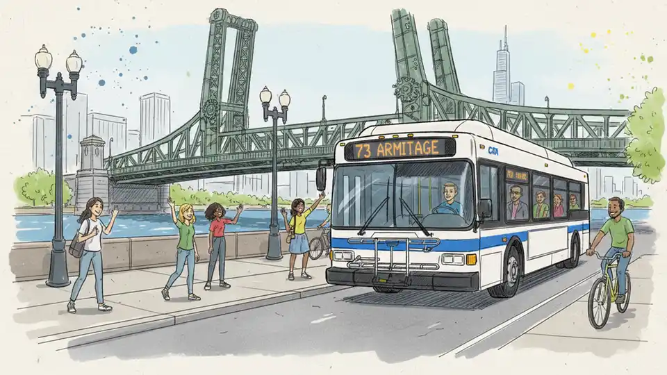 Chicago Bus 73 Reroutes for Bridge Work