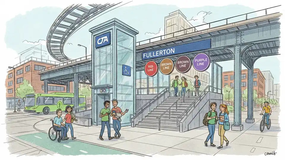 CTA Fullerton Elevator Repair Work Underway