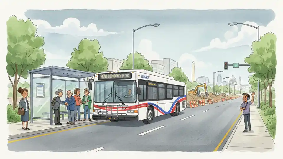 WMATA M70 Stop Shifts for Construction Work
