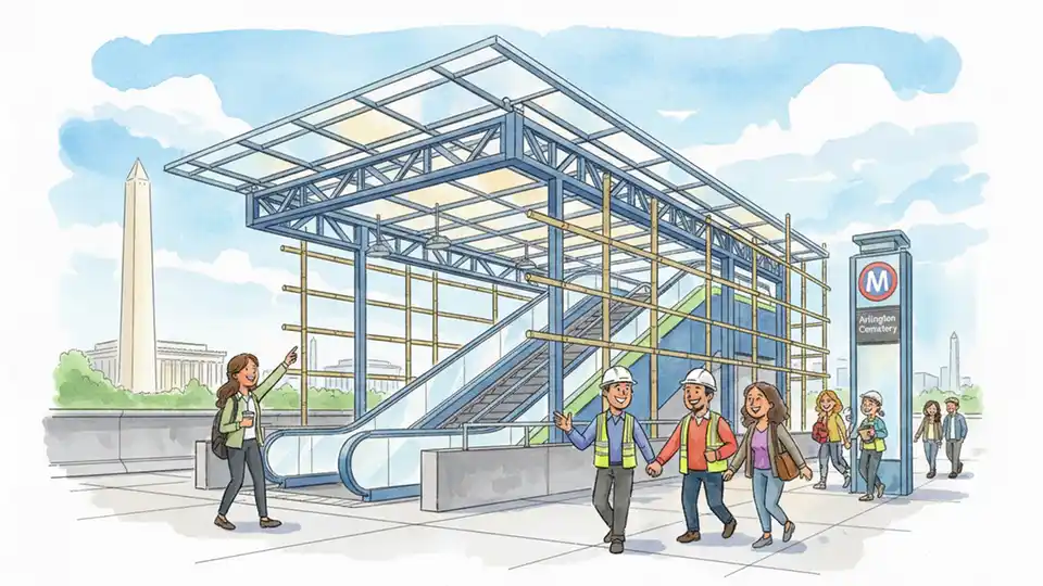 Metro Adds Weather Canopies at Arlington Cemetery