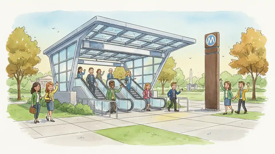 Arlington Metro Maintains Access During Sidewalk Work