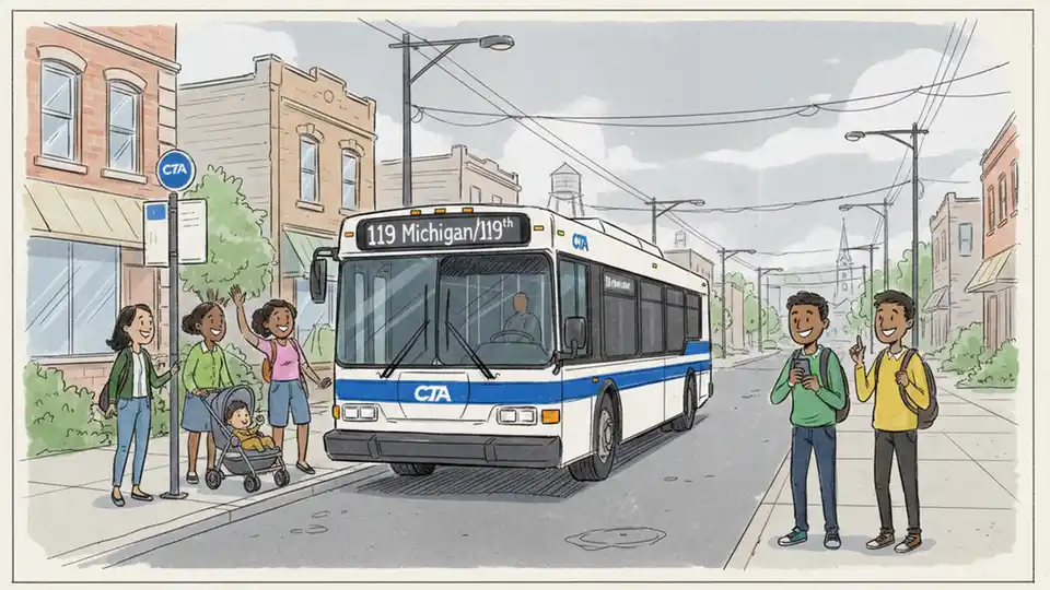 CTA Route 119 Detours Around Construction Work