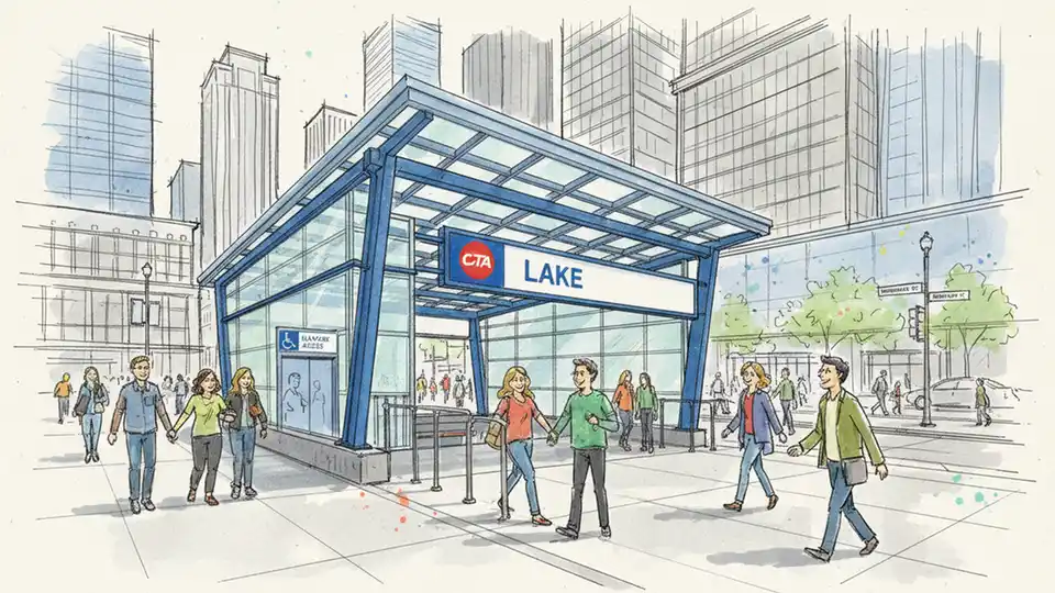 CTA Lake Station Elevator Out on Red Line