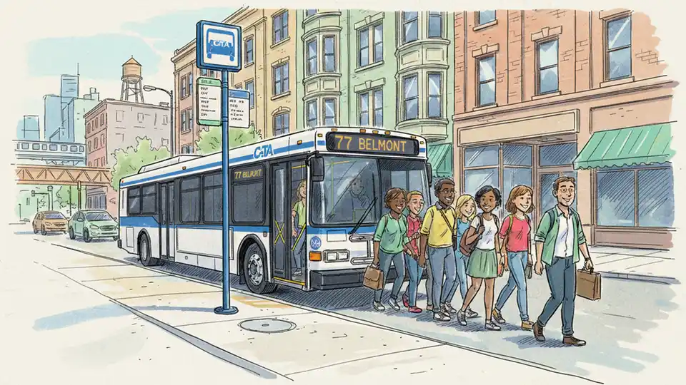 Chicago CTA Reroutes #77 Bus Around Blockage