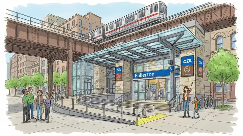 CTA Fullerton Elevator Out, Accessible Routes Shift