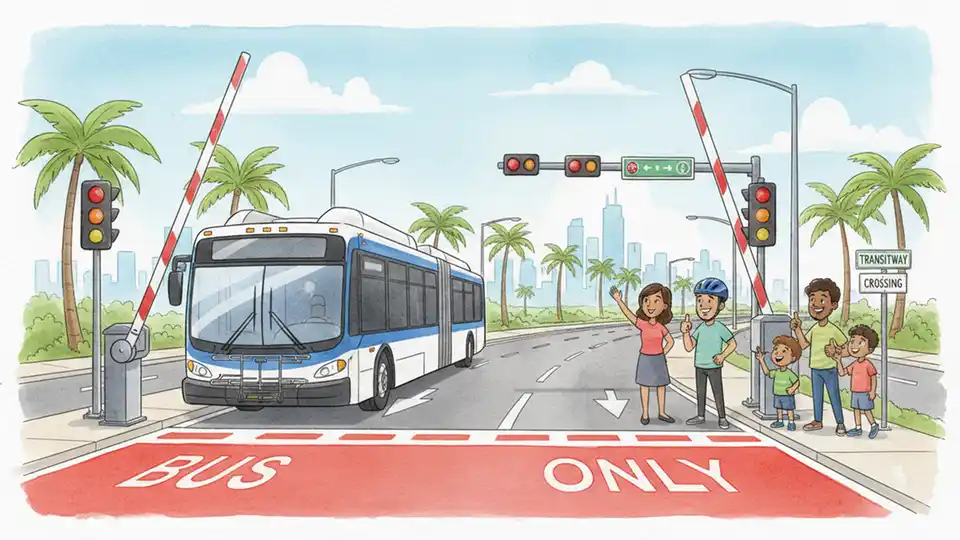Miami BRT Adds Gate Arms for Safer Launch