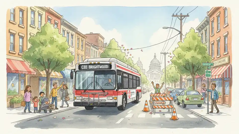 C81 Bus Detours Around Kennedy Street Construction