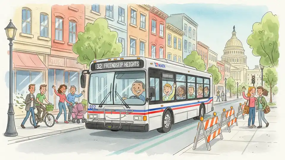 DC Buses Detour Around Pennsylvania Ave Work