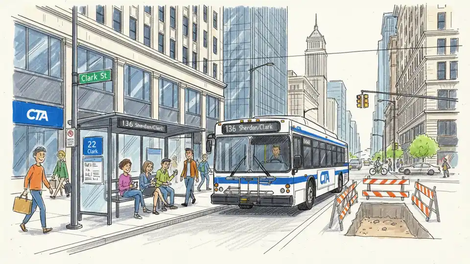 CTA Adjusts Bus Stop for Construction Access