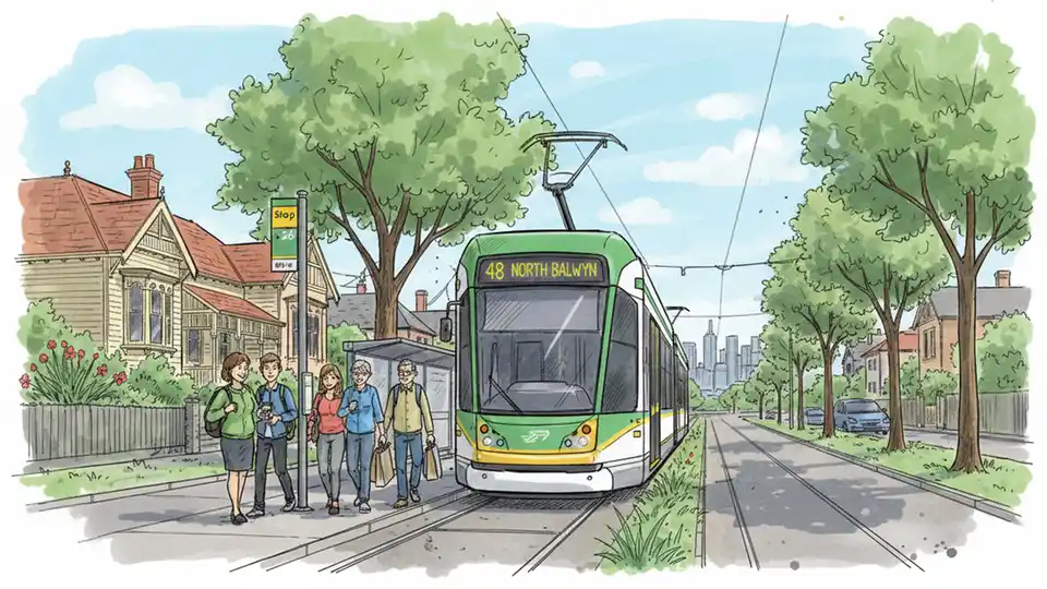 Melbourne Route 48 Trams Split for Freeway Work