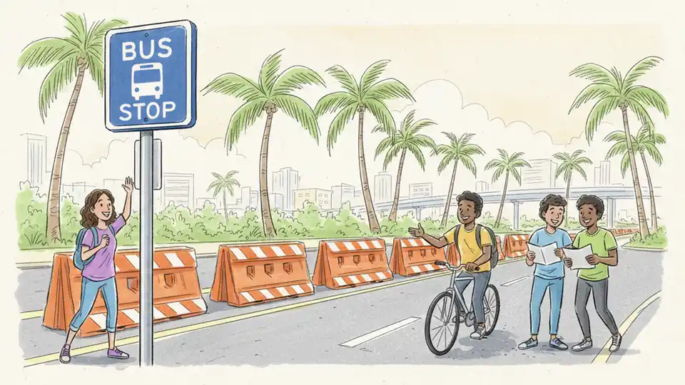 A1A Stop Relocated to Maintain Service During Work