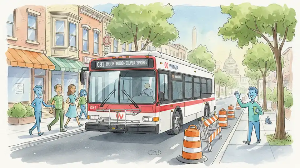 WMATA C81 Reroutes Around Kennedy Street Work