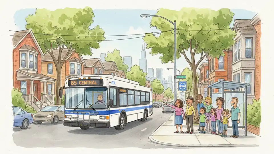 CTA Reroutes #85 Central Buses Around Blockage