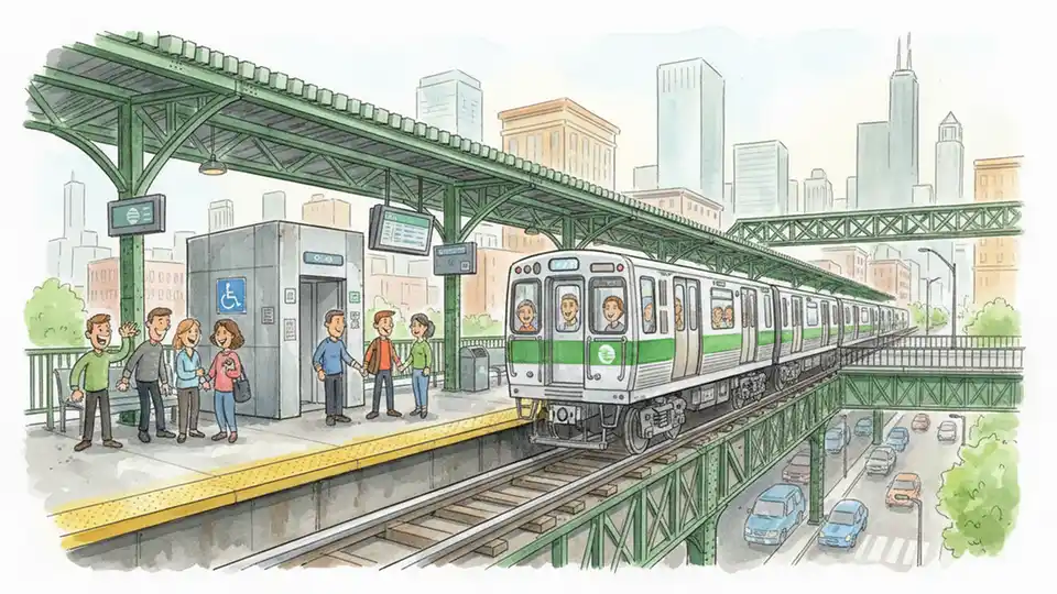 Green Line Elevator Out at Indiana Station