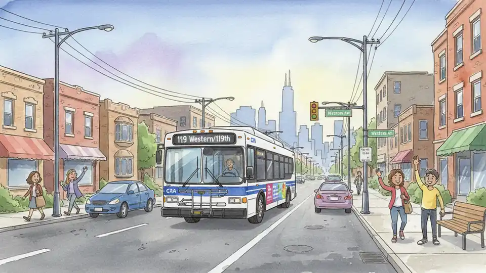 CTA Route 119 Detours Around Construction Work