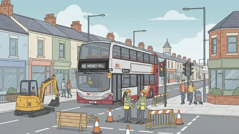 West Midlands Routes Detour for Utility Work