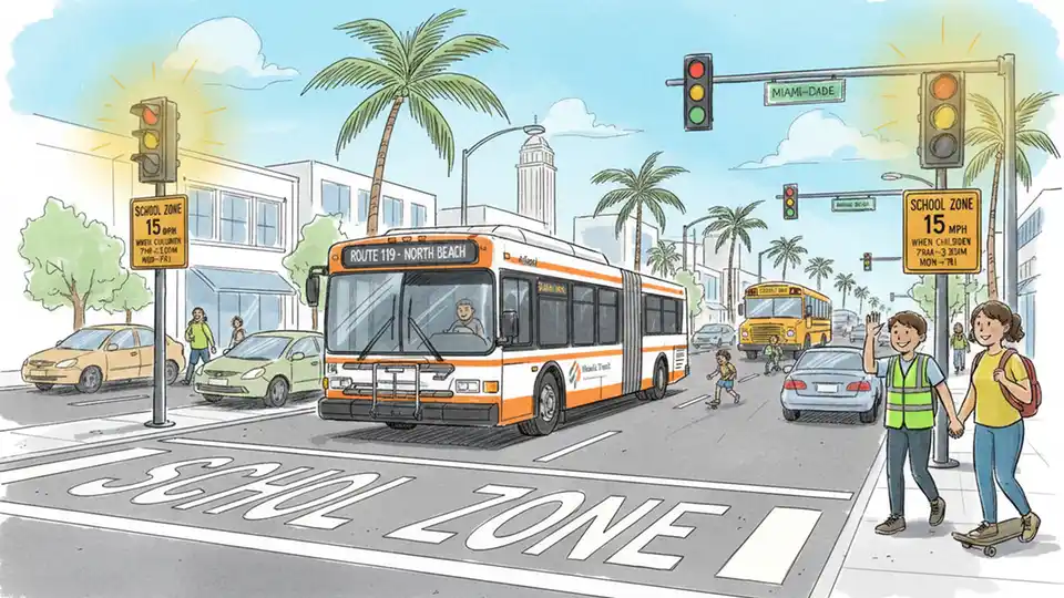 Route 2 Stop Adjusts for School Zone Safety
