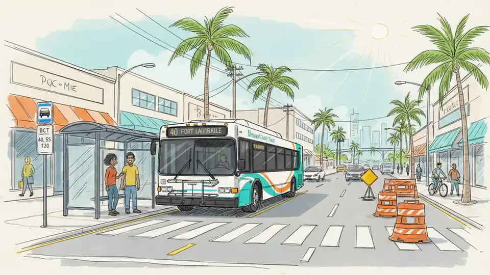 Fort Lauderdale Stop Closed for Construction Work