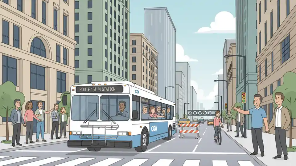 Chicago CTA Reroutes Buses Around Canal Work