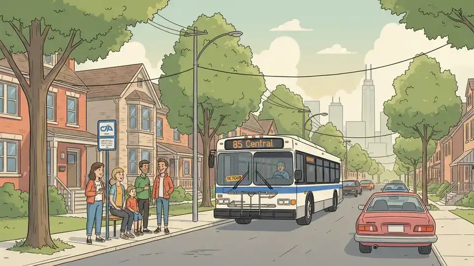 CTA Reroutes #85 Central Buses Near Belmont