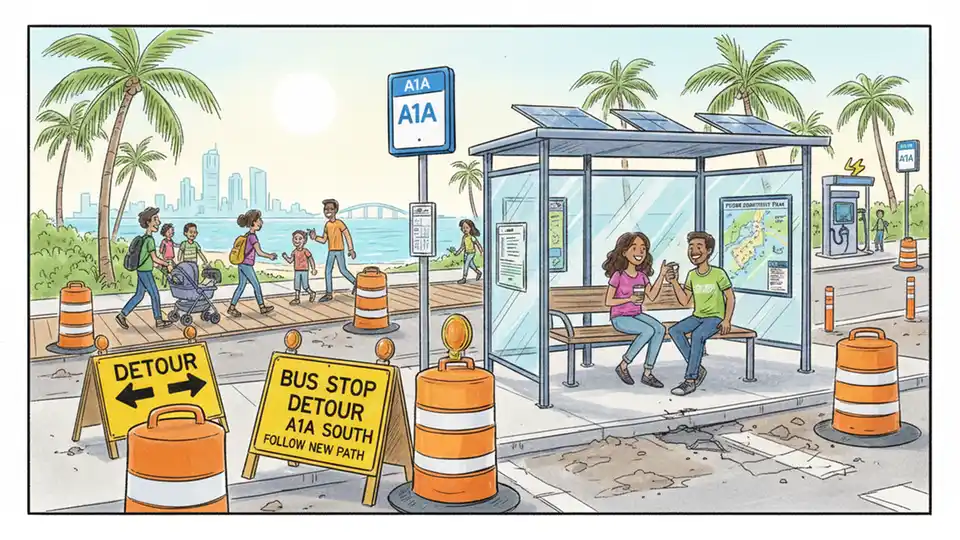 A1A Stop Relocated to Maintain Service During Work