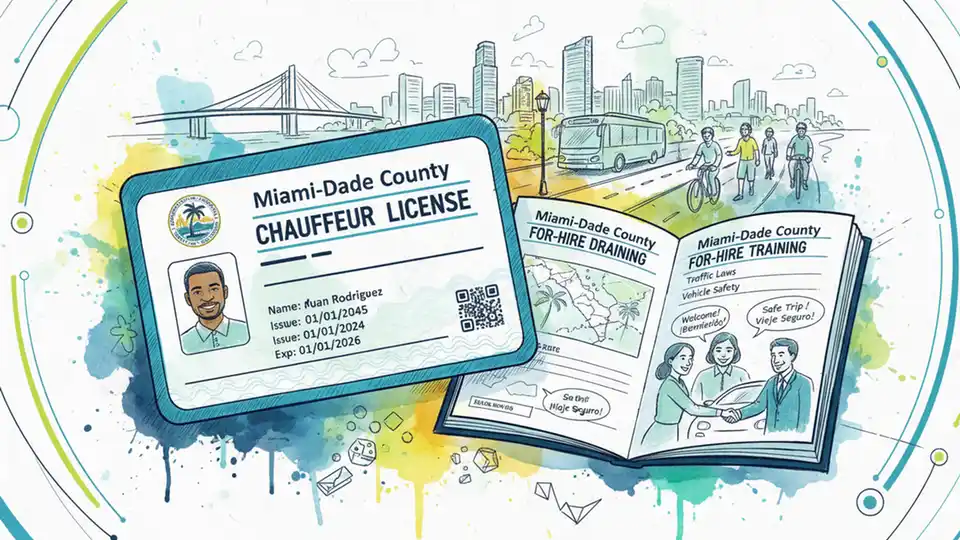 Miami-Dade County chauffeur registration license document or training materials for for-hire drivers