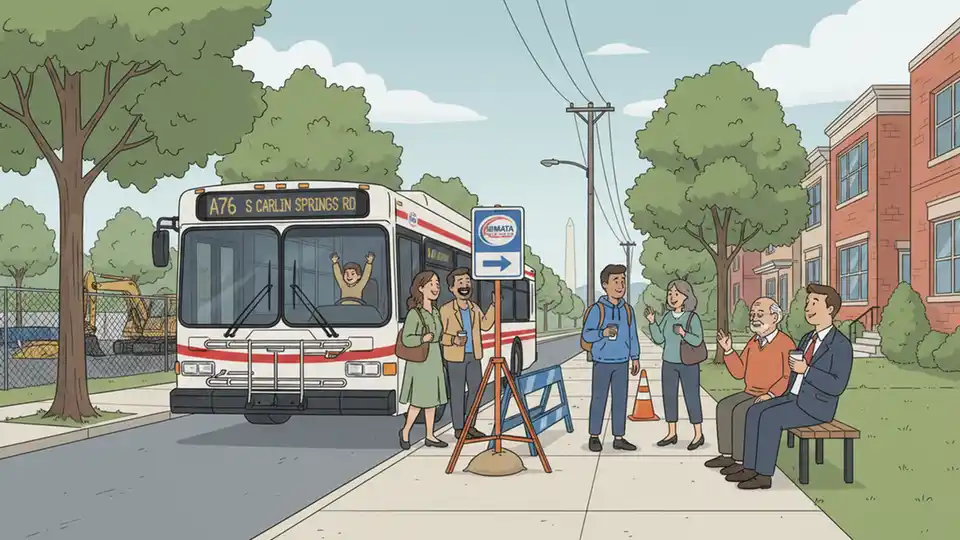 Arlington Route A76 Stop Shifts for Construction