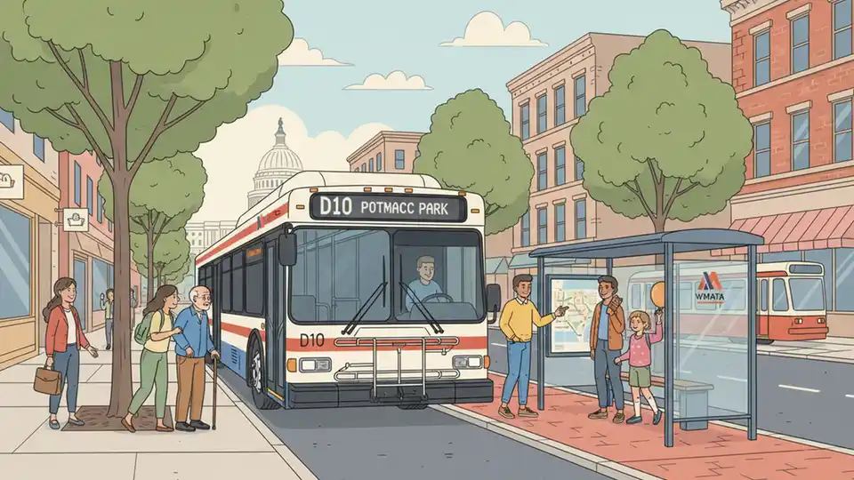 WMATA Adjusts D10 Route for Station Work