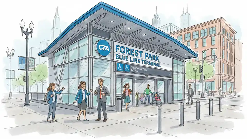 CTA Crews Assess Forest Park Elevator Repair