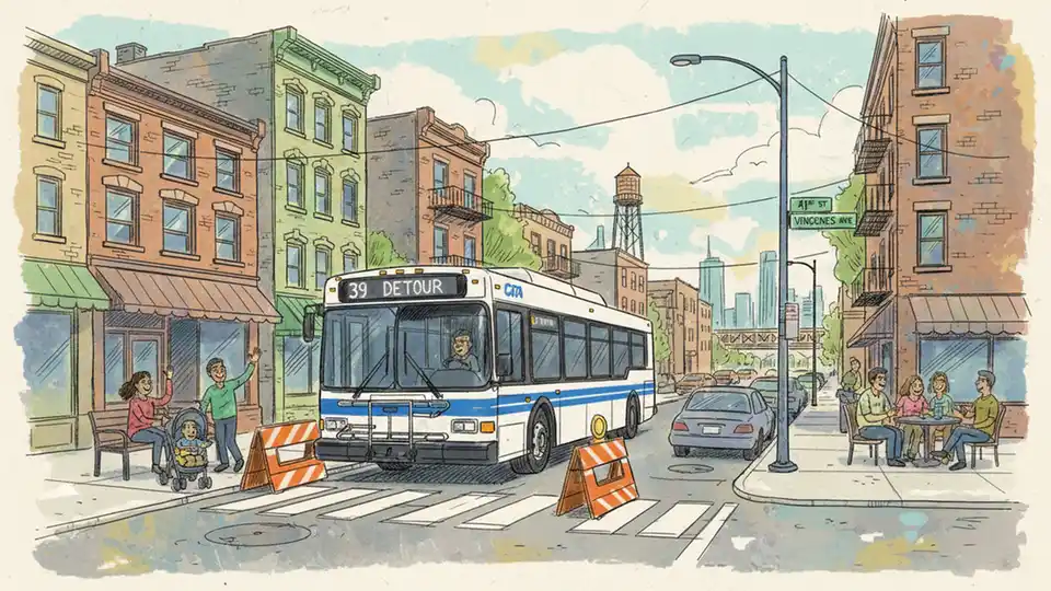 CTA Reroutes #39 Bus for Indiana Construction