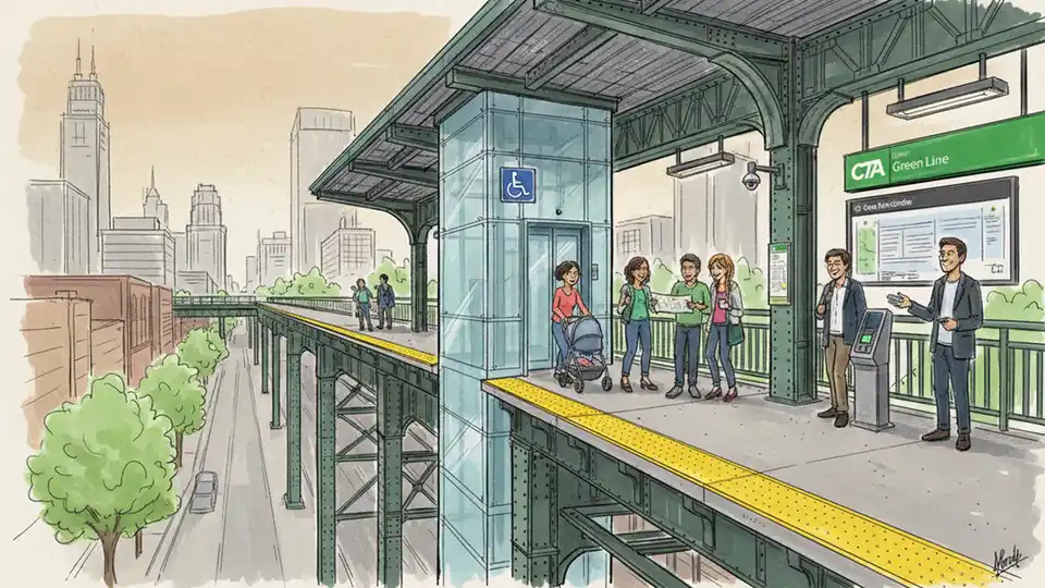 Chicago Green Line Elevator Repair Underway