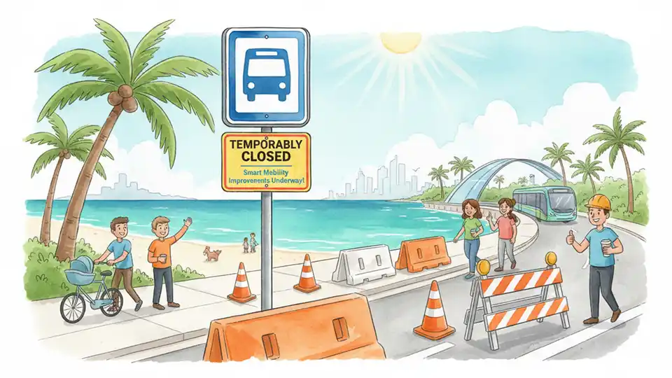 A1A Stop Closes for Roadwork in Miami