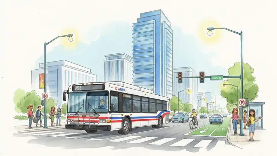 A58 Bus Detours in Rosslyn for Construction