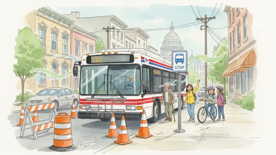 C81 Stop Shifts to Illinois Ave for Construction