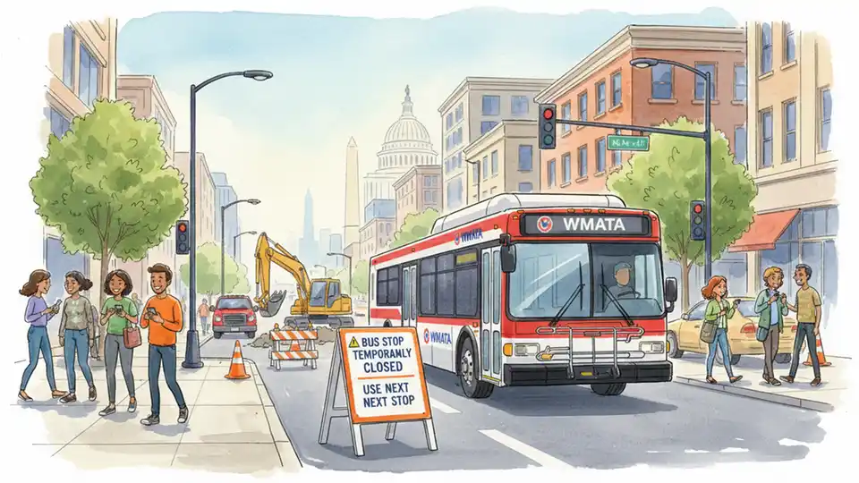 WMATA Shifts C33 Stop for Utility Work