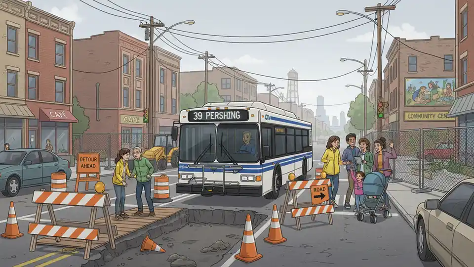 CTA Reroutes #39 Bus Around Indiana Construction
