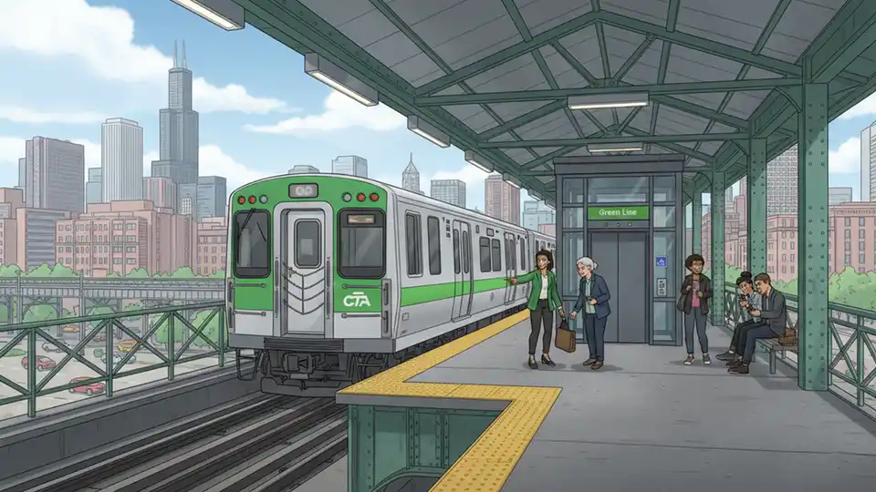 Green Line Elevator Out at Indiana Station