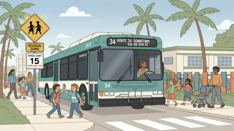 Route 2 Stop Adjusted for School Zone Safety
