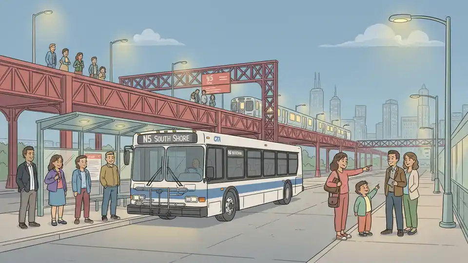 Chicago N5 Bus Reroutes for Station Work