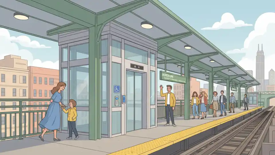 CTA Kedzie Green Line Elevator Repair Underway