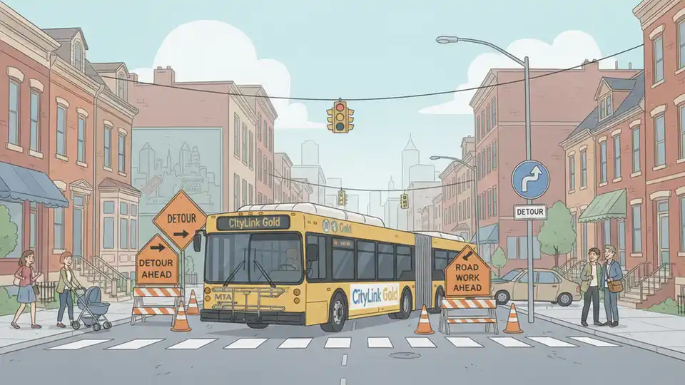 Baltimore CityLink Gold Adjusts for Construction