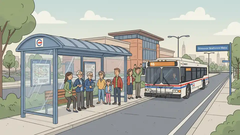 WMATA Upgrades Bus Shelter at Grosvenor Station