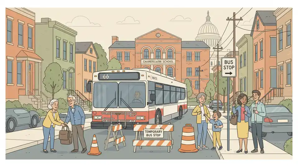DC Bus Stop Shifts for Construction Work