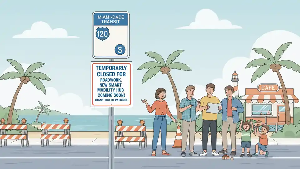 A1A Bus Stop Closes for Road Construction