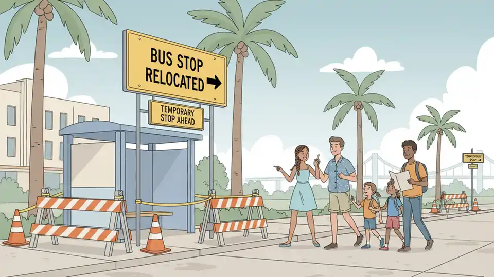 Route 18 Stop Shifts During Construction Work