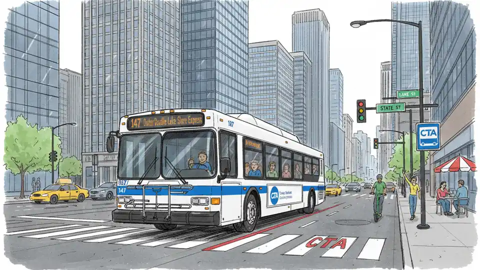 CTA 147 Bus Reroutes Around Downtown Blockage
