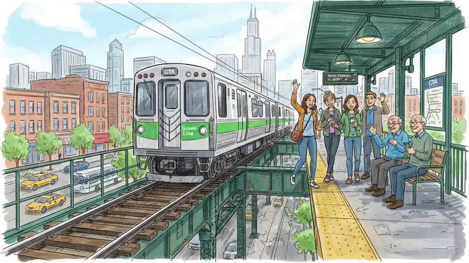 Chicago Green Line Split Requires Transfer at Garfield